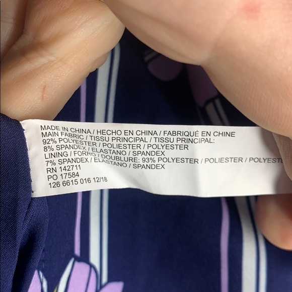 Eloquii Purple Floral Striped stretchy belted blazer Jacket - Picture 15 of 15